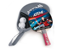 Stalo teniso rinkinys Atemi Sniper, 1 raketė + dėklas + 3 kamuoliukai