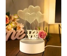 Extralink Pradžia | Keturios 3D širdelės lovos lempa | optinė apgaulė miegamajam USB