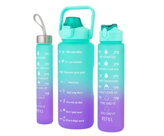 Gertuvė Extralink | Motyvuojantis buteliukas 3 viename | rinkinys, mėlynai violetinis, 2000 ml + 900 ml + 300 ml