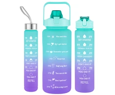 Gertuvė Extralink | 3 viename motyvacinis buteliukas | mėlynai violetinis rinkinys 2000 ml + 900 ml + 300 ml