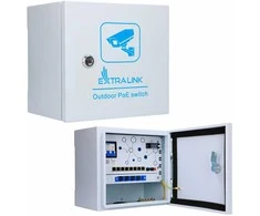 Šakotuvas Extralink atlasas | Išorinis PoE jungiklis | 8x RJ45 1000Mb/s PoE, 2x SFP, 120W, aktyvus aušinimas