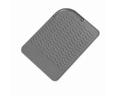 EXTRALINK HOME MATA SILIKONOWA PODKŁADKA POD LOKÓWKĘ PROSTOWNICĘ DO ŁAZIENKI 22X16 CM Pilka