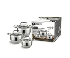 Extralink Home SF-1137 | Puodų rinkinys | 3 vnt, Nerūdijantis plienas, 2.1L, 2.9L, 3.9L