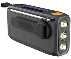 EXTRALINK Radijas AWARYJNE BLUETOOTH SOLARNE Z KORBKĄ DYNAMO POWERBANK 4000MAH Z LATARKĄ SOS BT-4000