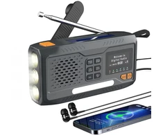 Extralink BT-4000 | Radio awaryjne Bluetooth solarne su korbką dynamo i latarką SOS | Powerbank 4000mAh