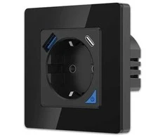 „Extralink Smart Life“ sieninių jungčių rinkinys „Pro Color Juodas“, 230 V, 1 x USB A, 1 x USB C, WiFi