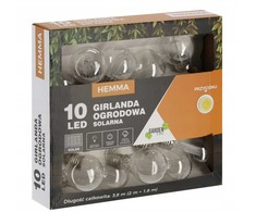 Extralink | Saulės sodo girlianda | ilgis 2 + 1,8 m hemma 10 LED šiltai balta didelė lemputė