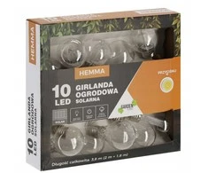 Extralink | Saulės sodo girlianda | ilgis 2 + 1,8 m hemma 10 LED šiltai balta didelė lemputė
