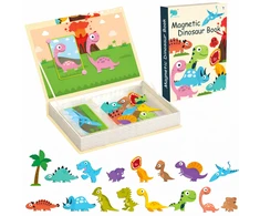 EXTRALINK TOYS KSIĄŻKA UKŁADANKA MAGNETYCZNA Dėlionė 64 EL. DINOZAURY
