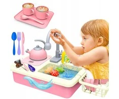 EXTRALINK TOYS ZLEWOZMYWAK Z KUCHENKĄ Z OBIEGIEM WODY ZABAWKA