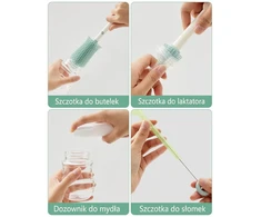 Momcozy LS001 7 in 1 Baby Bottle Set | Rinkinys szczotek do butelių | 7 w 1, rožinė