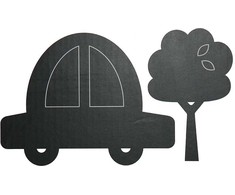 Juoda lipni kreidinė lenta Mašina - Apli Kids