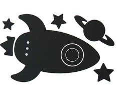Juoda lipni kreidinė lenta Raketa - Apli Kids