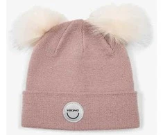 Viking žieminė vilnonė kepurė Play Pon Pon Wool Beanie - Rožinė