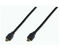 ASSMANN Micro (type D) HDMI Male to Micro (type D) HDMI Male, Shielded, Juodas, 2.0m, Juodas, AK-330108-020-S