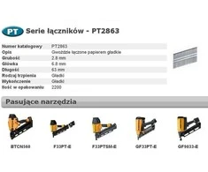 Vinys Bostitch PT2863; 34°; 63 mm; 2200 vnt.