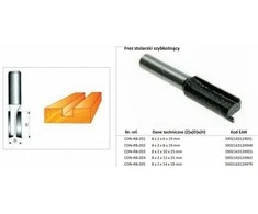 Ps Trading CONDOR FREZ DO DREWNA PROSTY Fi8 x 19mm TRZPIEŃ 8mm BEZ ŁOŻYSKA