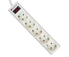 DEFENDER Surge protector for 5 sockets, cable 3.0m. with grounded connection and safety switch, Schuko - C13, ES3, 99482