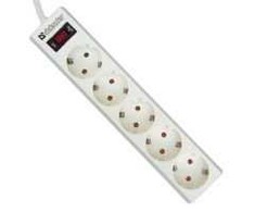 DEFENDER Surge protector for 5 sockets, cable 3.0m. with grounded connection and safety switch, Schuko - C13, ES3, 99482