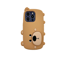 3Dcase DĖKLAS CASE 3D BEAR WITH STAND IPHONE 14