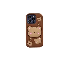 3Dcase DĖKLAS DĖKLAS 3D MEŠKIUKAI SU STOVĖJU IPHONE 13