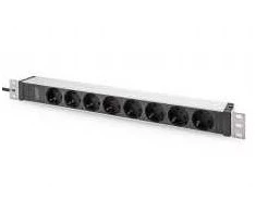 DIGITUS 19" ant stovo montuojama maitinimo juosta: 16A, 4000W, 250VAC 50/60Hz 8x Schuko lizdas, 2 m laidas, IEC C20 kištukas, DN-95428