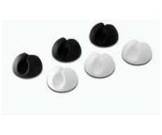DIGITUS Cable holder set, self- adhesive, Plastic, D. 30mm, high: 20mm, 6 Pcs/set, juodas + baltas, DB-770917-000-M