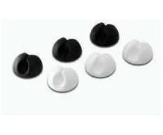DIGITUS Cable holder set, self- adhesive, Plastic, D. 30mm, high: 20mm, 6 Pcs/set, juodas + baltas, DB-770917-000-M
