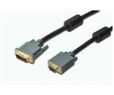 DIGITUS DVI / VGA adapter cable, DVI(24+5) - HD15, 2x ferrit, M/M, 2.0m, DVI-I dual link, DK-320301-020-S