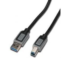 DIGITUS USB 3.0 connection cable, USB A - USB B, 1.0m, CU, AWG 28, 2x shielded, M/M, UL, juodas/pilka, DK-112300