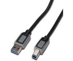 DIGITUS USB 3.0 connection cable, USB A - USB B, 1.0m, CU, AWG 28, 2x shielded, M/M, UL, juodas/pilka, DK-112300