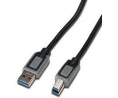 DIGITUS USB 3.0 connection cable, USB A - USB B, 1.0m, CU, AWG 28, 2x shielded, M/M, UL, juodas/pilka, DK-112300