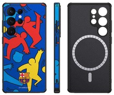 Ocpc „FC Barcelona“ dėklas, skirtas „Samsung Galaxy S25 Ultra“, magnetinis dėklas, „MagSafe OCFCBMCS25USP SP“.