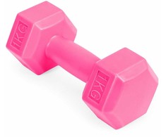 Fitneso hantelių rinkinys ModernHOME, rožinis, 2 x 1kg