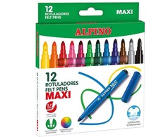 Flomasteriai Alpino 1AAR000006N, vienpusiai, 12 vnt.
