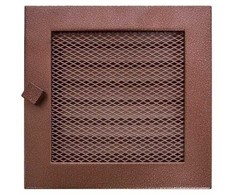 Grotelės židiniui HEARTH, vario spalvos, 170 x 170 mm
