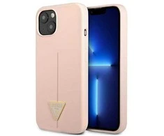 Dėklas GUESS GUHCP13SSLTGP IPHONE 13 MINI 5.4 "Rožinis/Rožinis HARDCASE SILICONE TRIANGLE