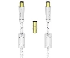 Hama antena cable 120dB baltas 3m