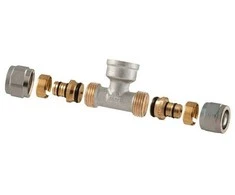Tdm_Brass Išardom. užveržiamas trišakis, 18 mm x 1/2", vidin. sriegis