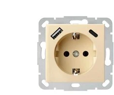 Kištukinis lizdas, USB A+C kroviklis Liregus Epsilon, smėlio