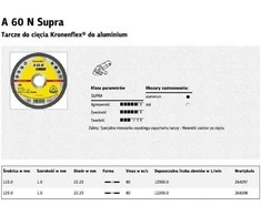KLINGSPOR ALIUMINIO PJOVIMO DISKAS 125 mm x 1,0 mm x 22,2 mm A60N Supra