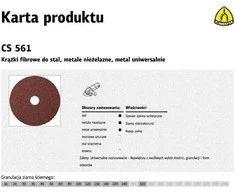 KLINGSPOR FIBER DISKAS 180mm th. 60 CS561 / 25vnt.