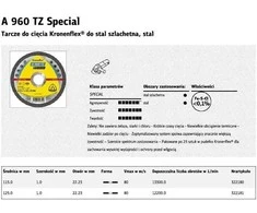 KLINGSPOR METALO PJOVIMO DISKAI 125 mm x 1,0 mm x 22,2 mm A960 TZ Special
