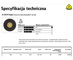 KLINGSPOR METALO PJOVIMO DISKAI 350 mm x 2,5 mm x 25,4 mm A630N Supra