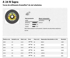 KLINGSPOR METALO ŠLIFIMO DISKAS 230 mm x 6,0 mm x 22,2 mm A24N Supra INOX