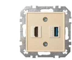 Lizdas HDMI+USB LIREGUS EPSILON, smėlio spalvos