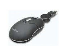 MANHATTAN MM1 mini pelė, retractable cable, USB, Five Mygtukai su ratuku, 800 dpi, 176835