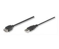 MANHATTAN USB 2.0 extension cable A-A, M/F, 3.0m, juodas 346511