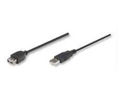 MANHATTAN USB 2.0 extension cable A-A, M/F, 3.0m, juodas 346511
