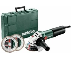 METABO.KAMPINIS ŠLIMUOTUVAS 125 /WQ 1100-125 CASE + 2 DEIMANTINIAI AŠMENYS